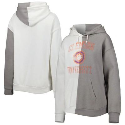 Gameday Couture Grey/white Clemson Tigers Split Pullover Hoodie