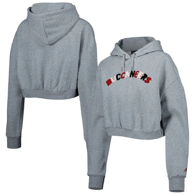 The Wild Collective Grey Tampa Bay Buccaneers Cropped Pullover Hoodie