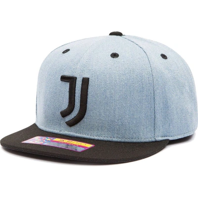 Fan Ink Men's Denim, Black Juventus Nirvana Snapback Hat In Denim,black