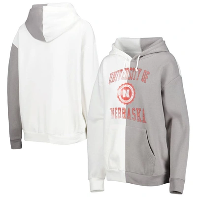 Gameday Couture Women's  Gray, White Nebraska Huskers Split Pullover Hoodie In Gray,white