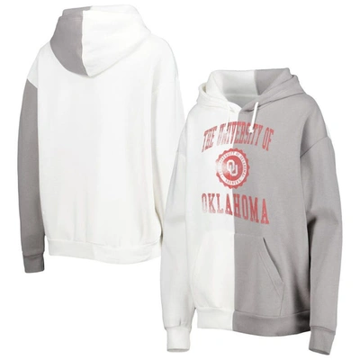 Gameday Couture Women's  Gray And White Oklahoma Sooners Split Pullover Hoodie In Gray,white