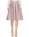 Io Couture Knee Length Skirt In Pink