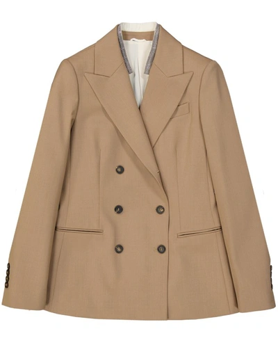 Brunello Cucinelli Wool Jacket In Brown