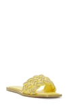 Vince Camuto Belmiya Metallic Beaded Braided Sandal In Primrose Yellow