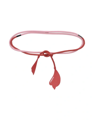 Emporio Armani Thin Belt In Red