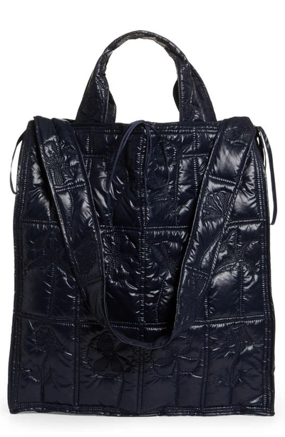 Cecilie Bahnsen Hanako Embroidered Quilted Tote In Navy Blue