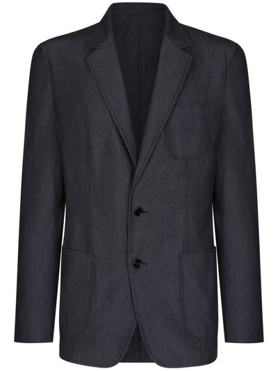 Dolce & Gabbana Patch-pockets Single-breasted Blazer In Blue