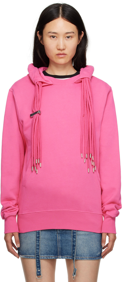 Ambush Multicord-drawstring Cotton Hoodie In Pink