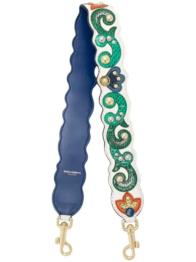 Dolce & Gabbana Pearl Embellished Bag Strap In Multicolour