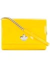 Dsquared2 Eco Patent Leather Logo Shoulder Bag In Yellow