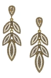 Olivia Welles Crystal Leaf Drop Earrings In Gold / Clear
