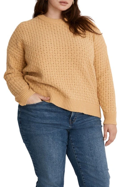 Madewell Basketweave Stitch Sweater In Autumn Gold