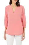 Foxcroft Evie Gauze Blouse In Coral Sunset