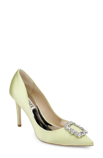 Badgley Mischka Cher Crystal Embellished Pump In Lemon Lime