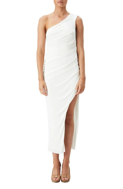Bardot Rosalie One-shoulder Sheath Midi Dress In White