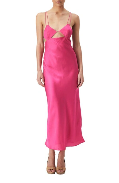 Bardot Lucia Midi Slip Dress In Pink