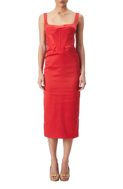 Bardot Elodie Midi Dress In Red