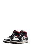 Jordan Air  1 Mid Sneaker In Black/ Gym Red/ Sail