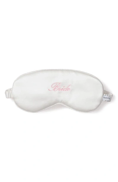 Petite Plume Bride Silk Sleep Mask In White