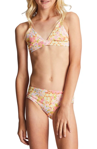 Billabong Kids' Spring Daydream Two-piece Swimsuit In Golden Peach