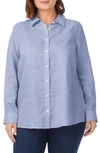 Foxcroft Jordan Linen Button-up Shirt In Indigo