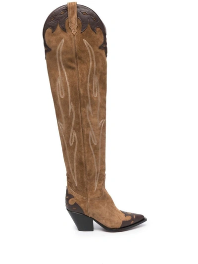 Sonora 90mm Melrose Suede Tall Boots In Brown