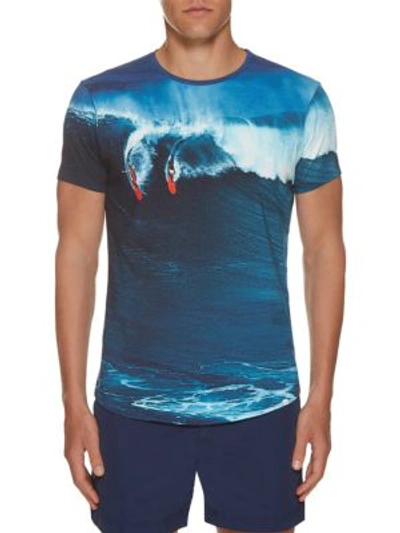 Orlebar Brown Dropping In" Photographic-print T-shirt" In Blue Multi