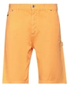 Msgm Denim Shorts In Orange