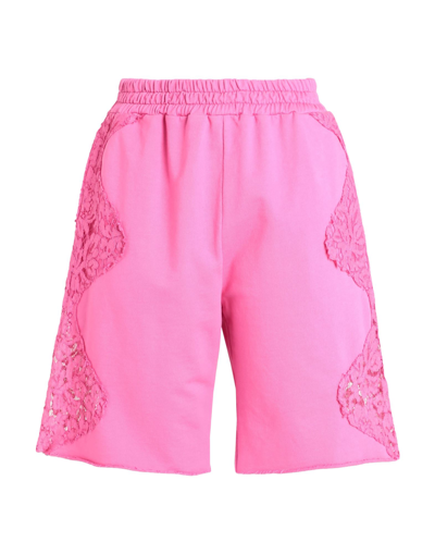 Pink Memories Woman Shorts & Bermuda Shorts Fuchsia Size 6 Cotton, Nylon