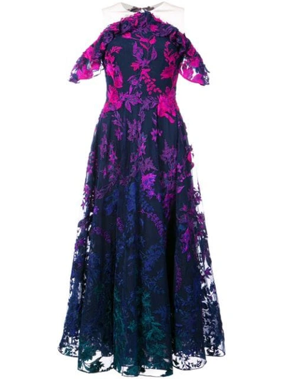 Marchesa notte best sale ombre floral dress
