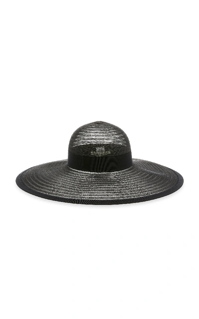 Eugenia Kim Bunny Sheer Sun Hat With Grosgrain In Black