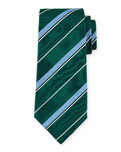 Isaia Multi-stripe Silk Tie In Navy