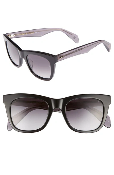 Rag & Bone 50mm Square Cat Eye Sunglasses - Black/ Grey