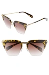 Rag & Bone Acetate & Metal Cat-eye Mirrored Sunglasses In Havana Gold