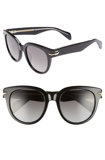 Rag & Bone 54mm Round Sunglasses - Black Polar