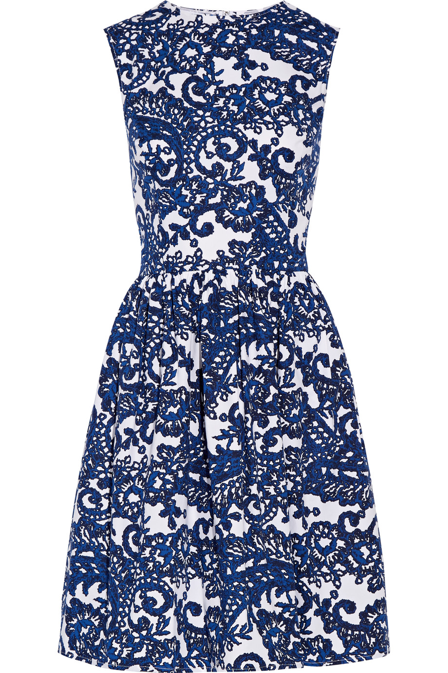Oscar De La Renta Printed Cotton-blend Dress | ModeSens