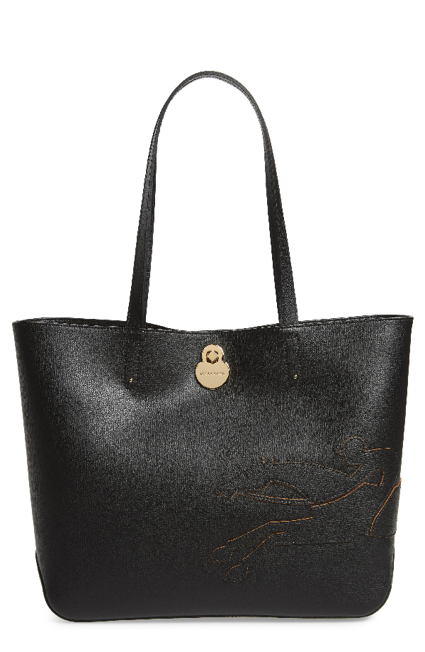 longchamp black bag with strap