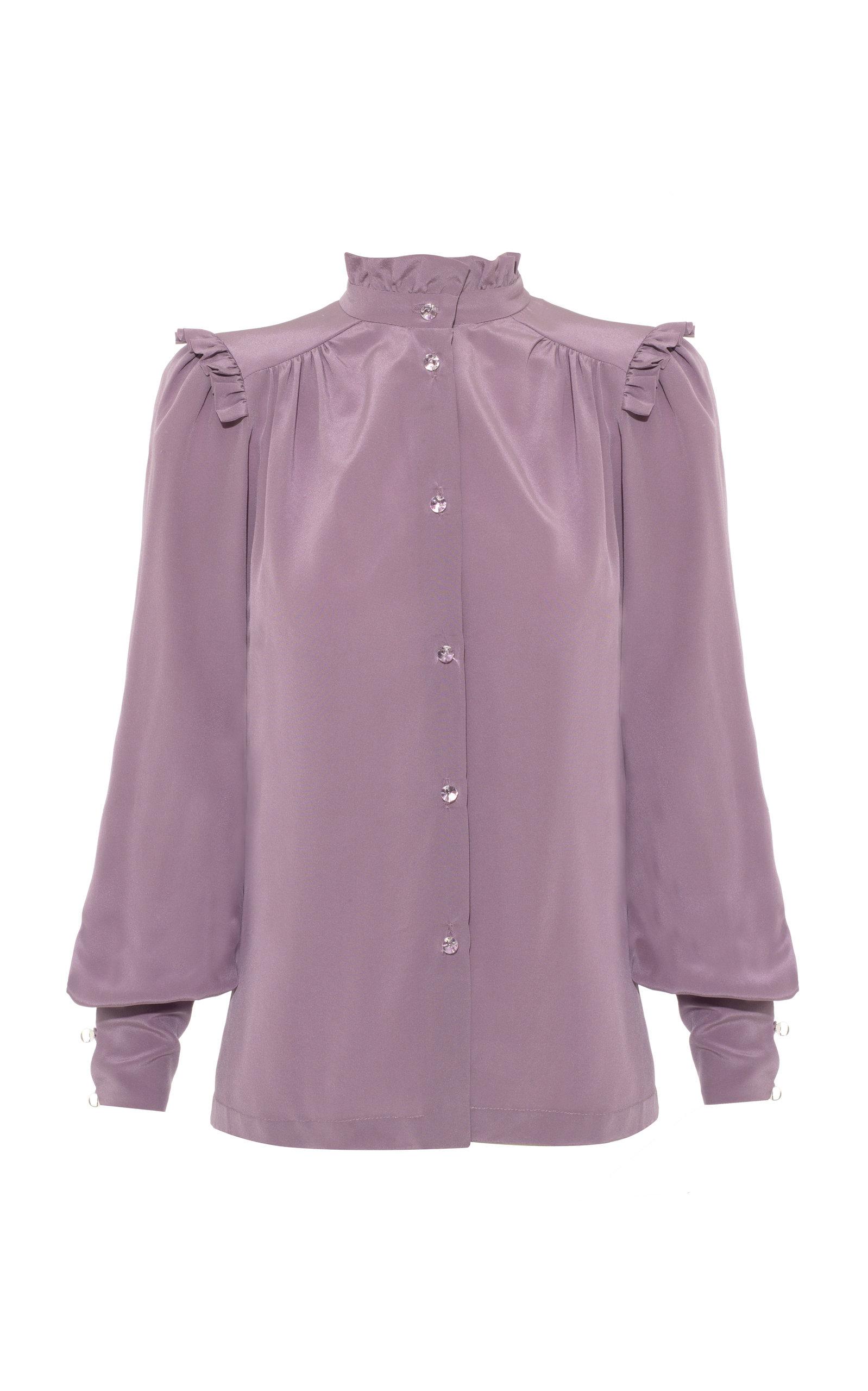 Anna Mason Deneuve Silk Blouse In Purple | ModeSens
