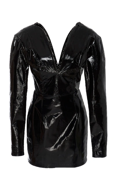 Zeynep Arcay Mini Heart Leather Dress In Black