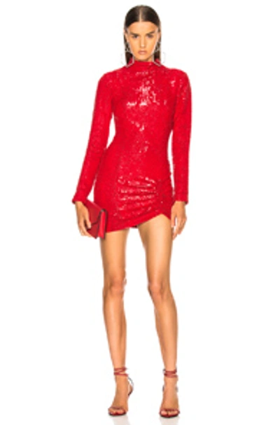 Zeynep Arcay Sequin Embellished Dress In Red