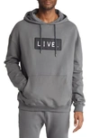 Live Live Bedstuy Logo Patch Hoodie In Grey Skies