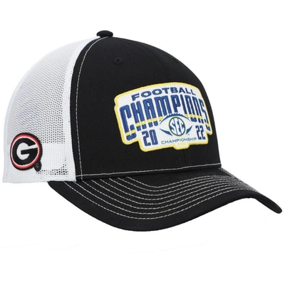 Zephyr Black/white Georgia Bulldogs 2022 Sec Conference Champions Locker Room Adjustable Trucker Hat