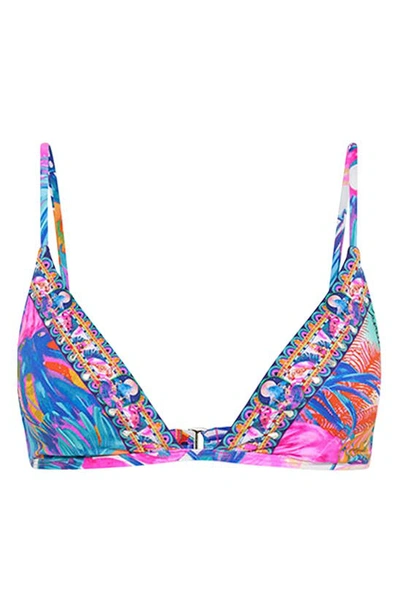 Camilla Flamenco Flamingo Print Triangle Bikini Top In Multicolore