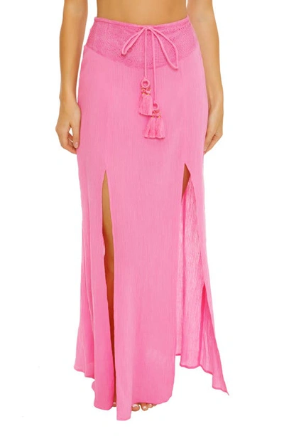 Isabella Rose Palavas Slit Cover-up Maxi Skirt In Pinkie
