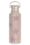 Collina Strada Crystal Embellished Insulated Water Bottle In Pink Stars