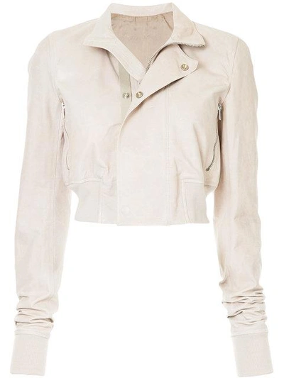 Rick Owens Cropped Bomber Jacket In Pink