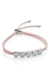 Monica Vinader Linear Bead Friendship Bracelet In Ballet Pink/ Silver