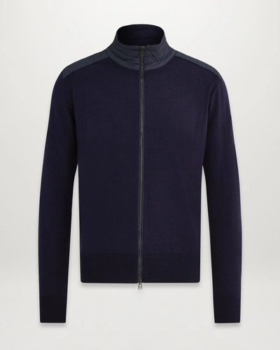 Belstaff Kelby Zip Cardigan In Washed Navy