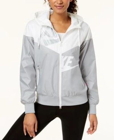 Nike Sportswear Windrunner Jacket In White/wolf Grey