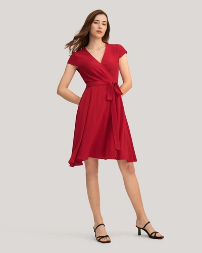 Lilysilk Figure Flattering Silk Wrap Dress In Cardinal
